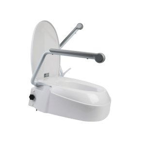 Mobilex  Fast toiletsdeforhjer, hjdejusterbar, med klapbare armln