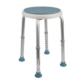 Mobilex Rund Badetaburet af aluminium, slv med drejesde 33