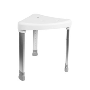 Mobilex Trekantet Badetaburet af aluminium, hvidt sde 41x36