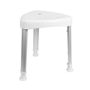 Mobilex Trekantet Badetaburet af aluminium, hvidt sde 33x35