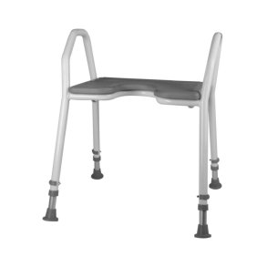 Mobilex hvid Badebnk med grt PUR sde - flere sdebredder