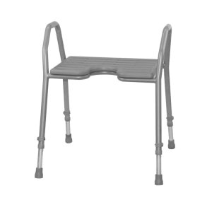 Mobilex slvfarvet Badebnk med grt PUR sde - flere sdebredder