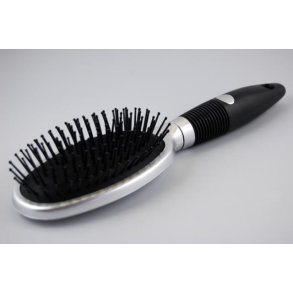 Rund Hrbrste i slv og sort - 1 stk.