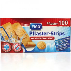 Plaster, Vandfast, 4 forskellige str. - 100 stk.