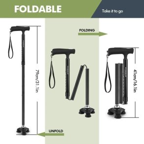 Foldable Walking Stick with Carry Strap 7997 cm