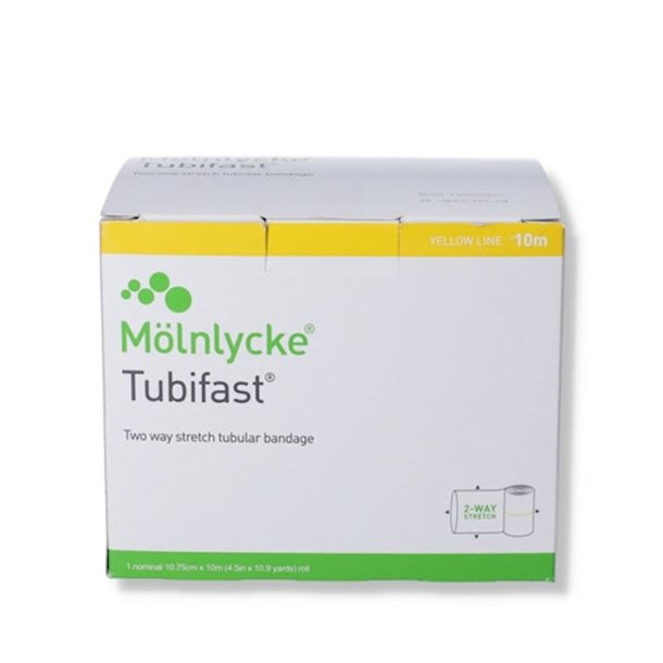 Tubifast 2-way stretch Tubebandage Gul, Hoved - 10,75 cm. x 10 m.