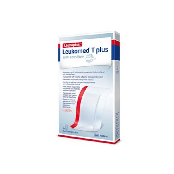 Leukomed T plus Skin Sensitive Steril Filmbandage, 8x15 cm. - 5 stk.