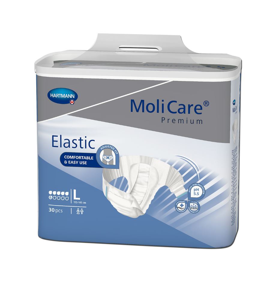 MoliCare Premium Elastic 6 dråber - Tapebleer Str. S - Taljemål 70-90 cm.
