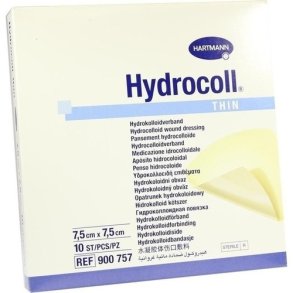 Hydrocoll Thin - 7,5 x 7,5 cm. Hydrokolloid Bandage, steril  - 10 stk.
