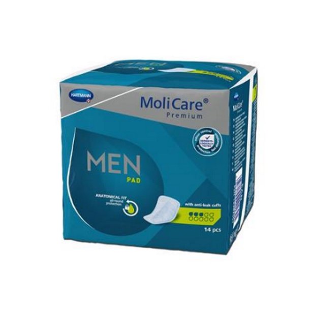 MoliCare Premium Men Pads 3 drber "cykelsadlen" - 14 stk.