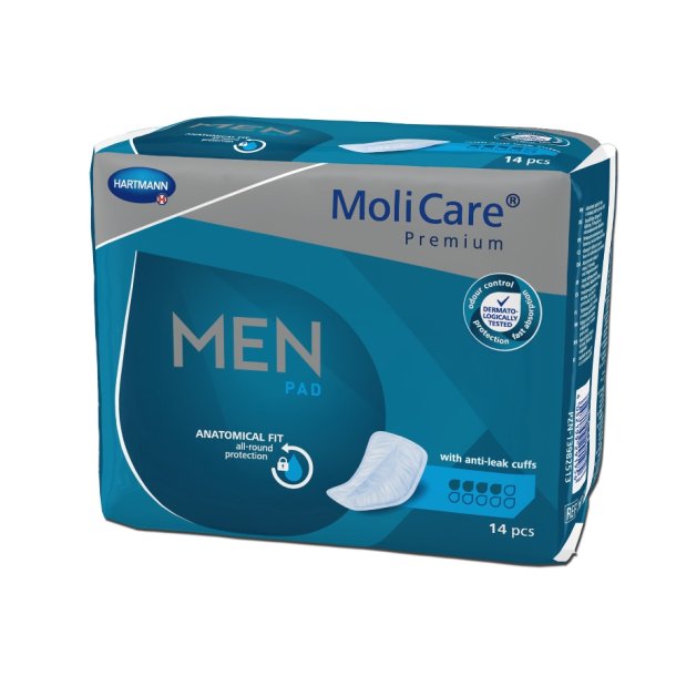MoliCare Premium Men Pads 4 drber "cykelsadlen" - 14 stk.
