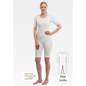 Bodystocking unisex, Suprima, hvid, Korte rmer, Lynls i ben