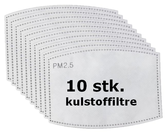 PM 2.5 Filter til vaskbart mundbind - 10 stk. | Plejeshoppen