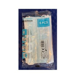 Mouth mask with ear elastic, Type II, 3-layer, 5 pcs.