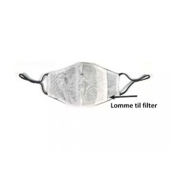 Black washable mask for filter - adjustable straps