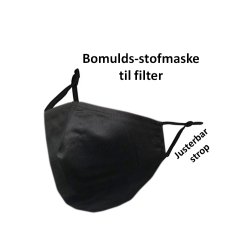 Black washable mask for filter - adjustable straps